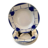 Many faience plates from Digoin Sarguemines, model Efel.