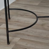 Coffee table in marble and black lacquered metal, 1950