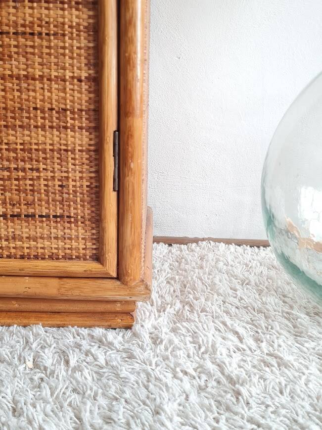Vintage rattan sideboard from the 1970s.