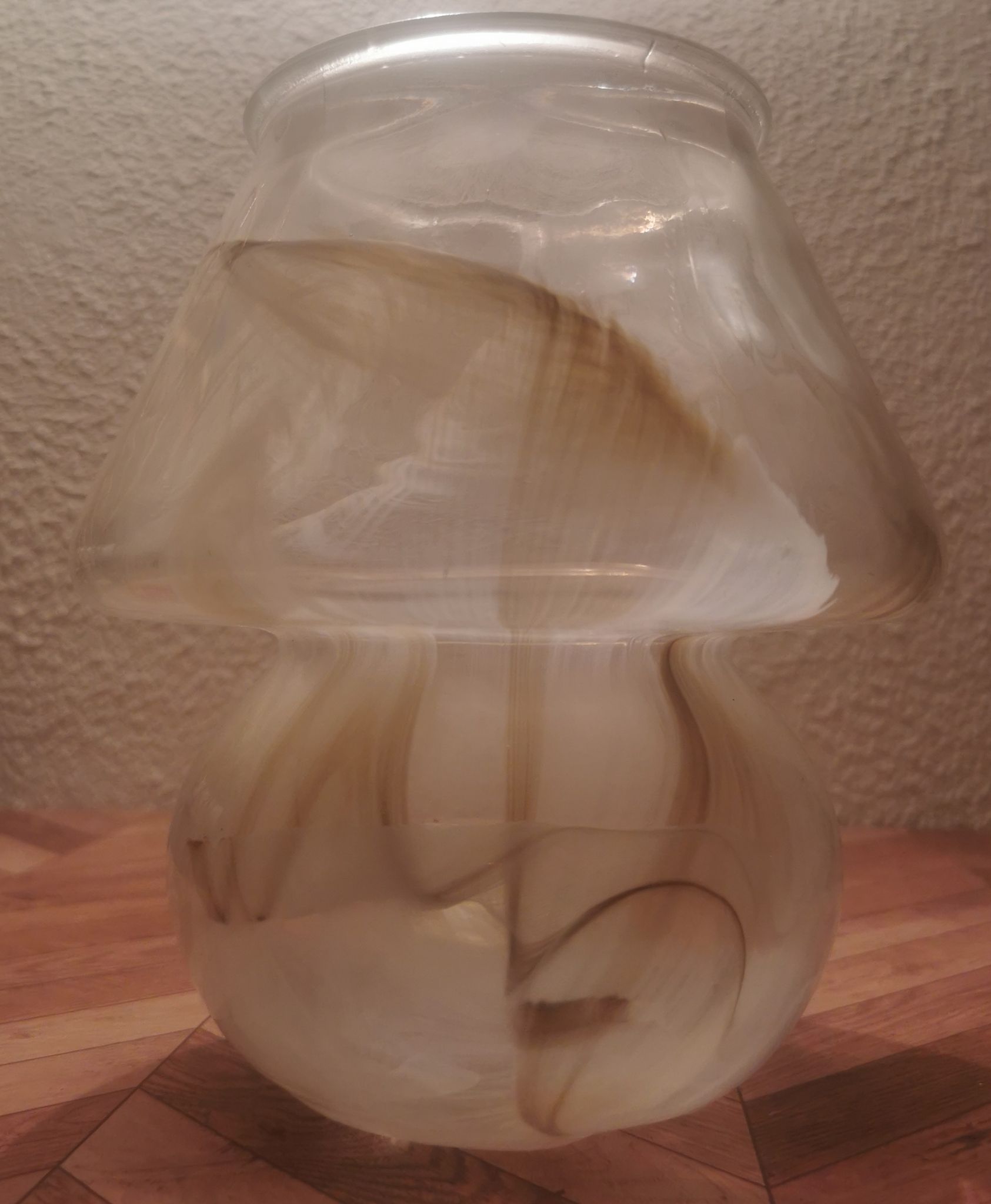Vase champignon verre marbré