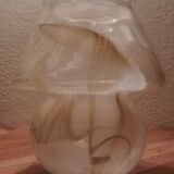 Vase champignon verre marbré