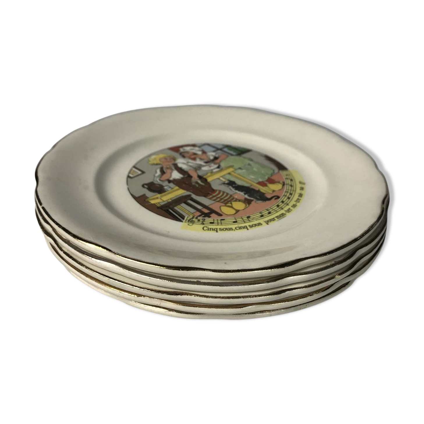 5 Digoin plates children's nursery rhymes