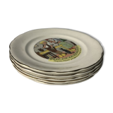 5 Digoin plates children's nursery rhymes