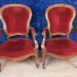 Pair of Louis Philippe period armchairs in walnut
