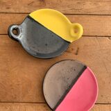 Duo of vintage earthenware cups