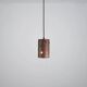 Cylindrical brutalist hanging lamp in copper / glass by Peill & Putzler