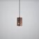 Cylindrical brutalist hanging lamp in copper / glass by Peill & Putzler