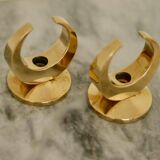 Pair of mid-century Swedish brass candle holders by Arthur Pe Kolbäck
