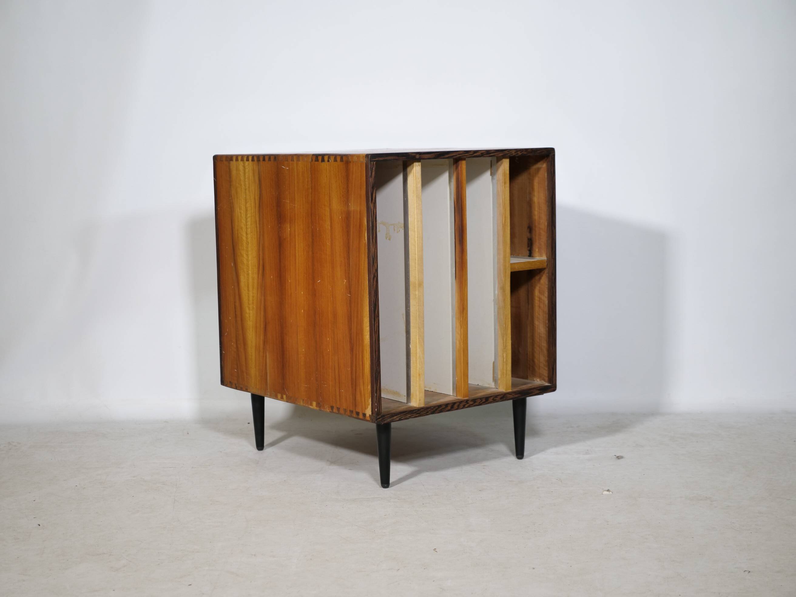 Mid-Century Solid Cherry Document LP Vinyl Cabinet, Unique Piece, 1960s