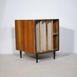 Mid-Century Solid Cherry Document LP Vinyl Cabinet, Unique Piece, 1960s