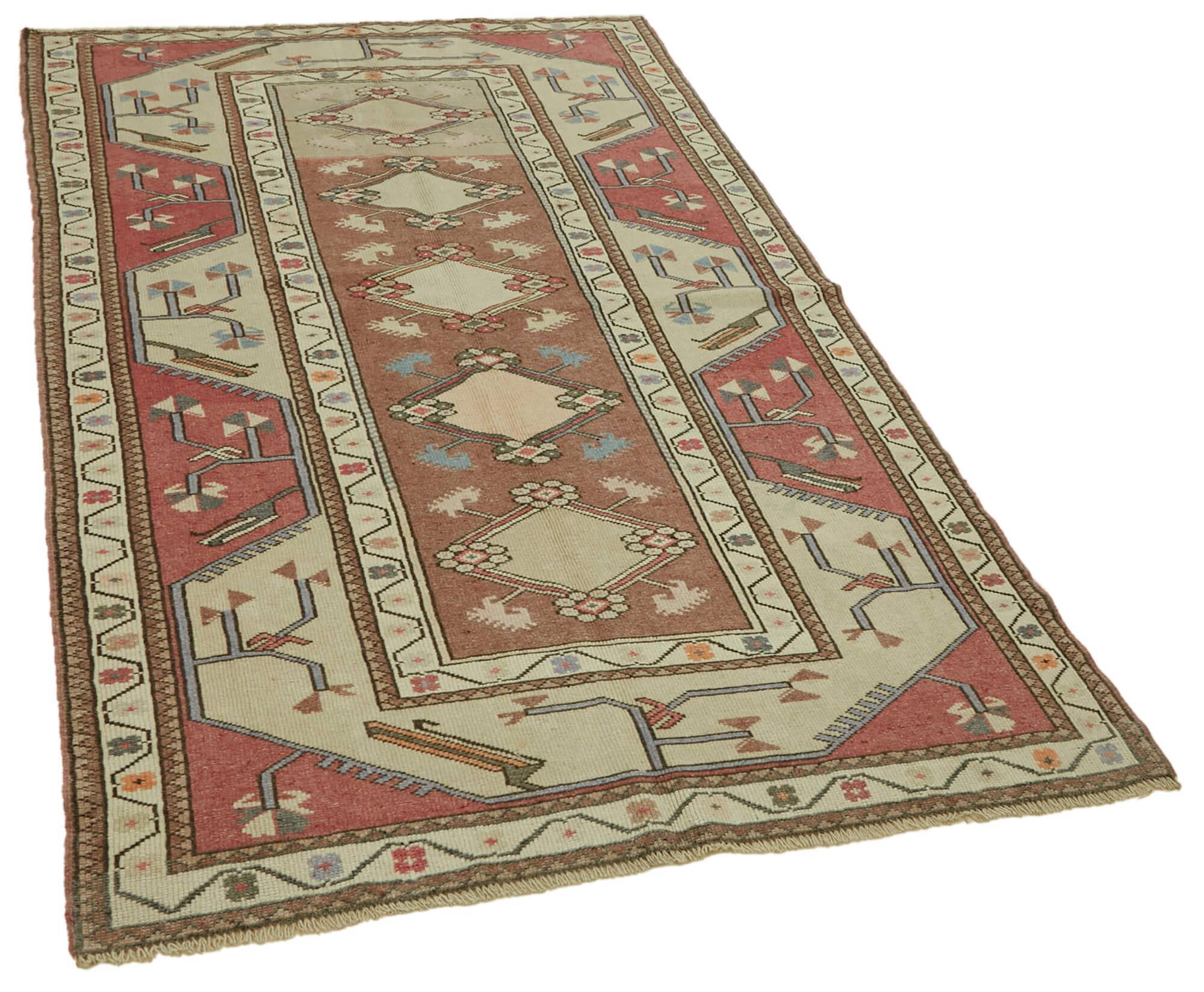 Turkish Vintage Anatolian Rug 127 cm x 225 cm