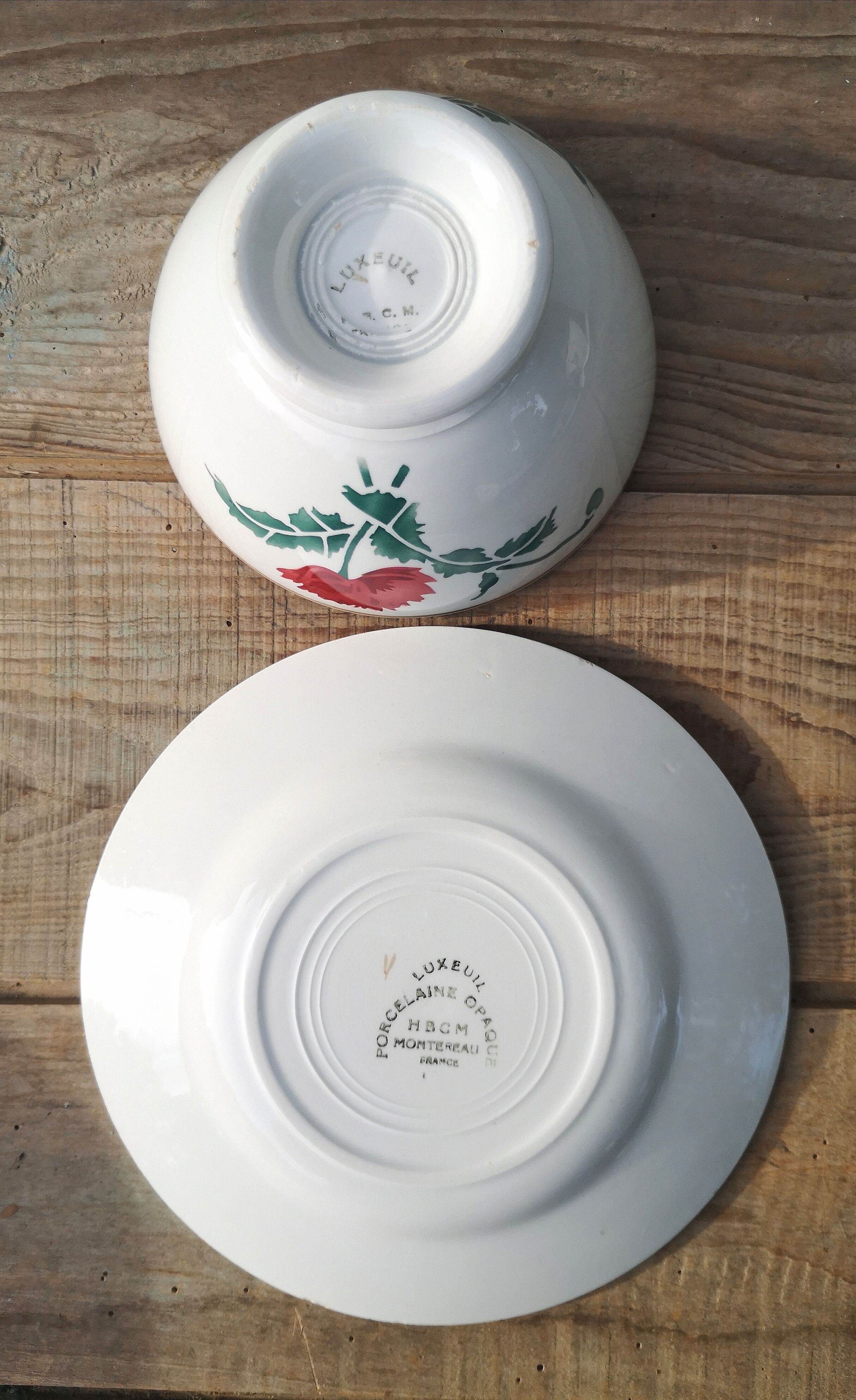 Old bowl "Luxeuil" Hbcm and plate