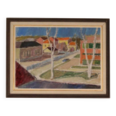 Swedish Oil on Panel – “Street Jämtland” by John Hedman (1913–1994)