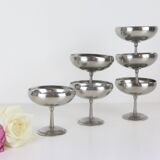 Set of 6 stainless steel bowls by Letang-Remy, vintage French, 1970s