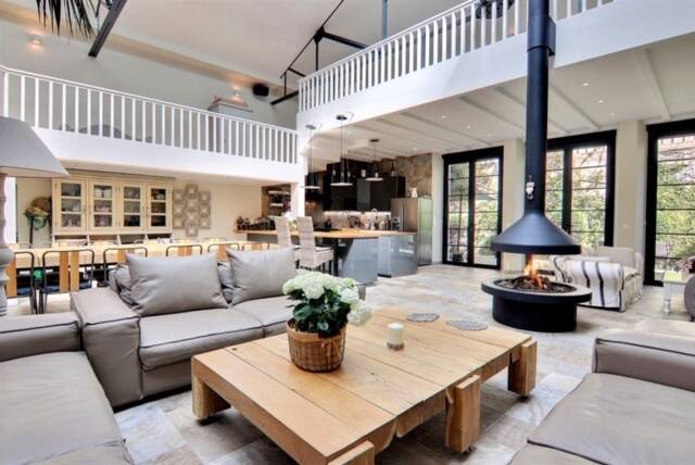 Solid oak coffee table, custom-made.