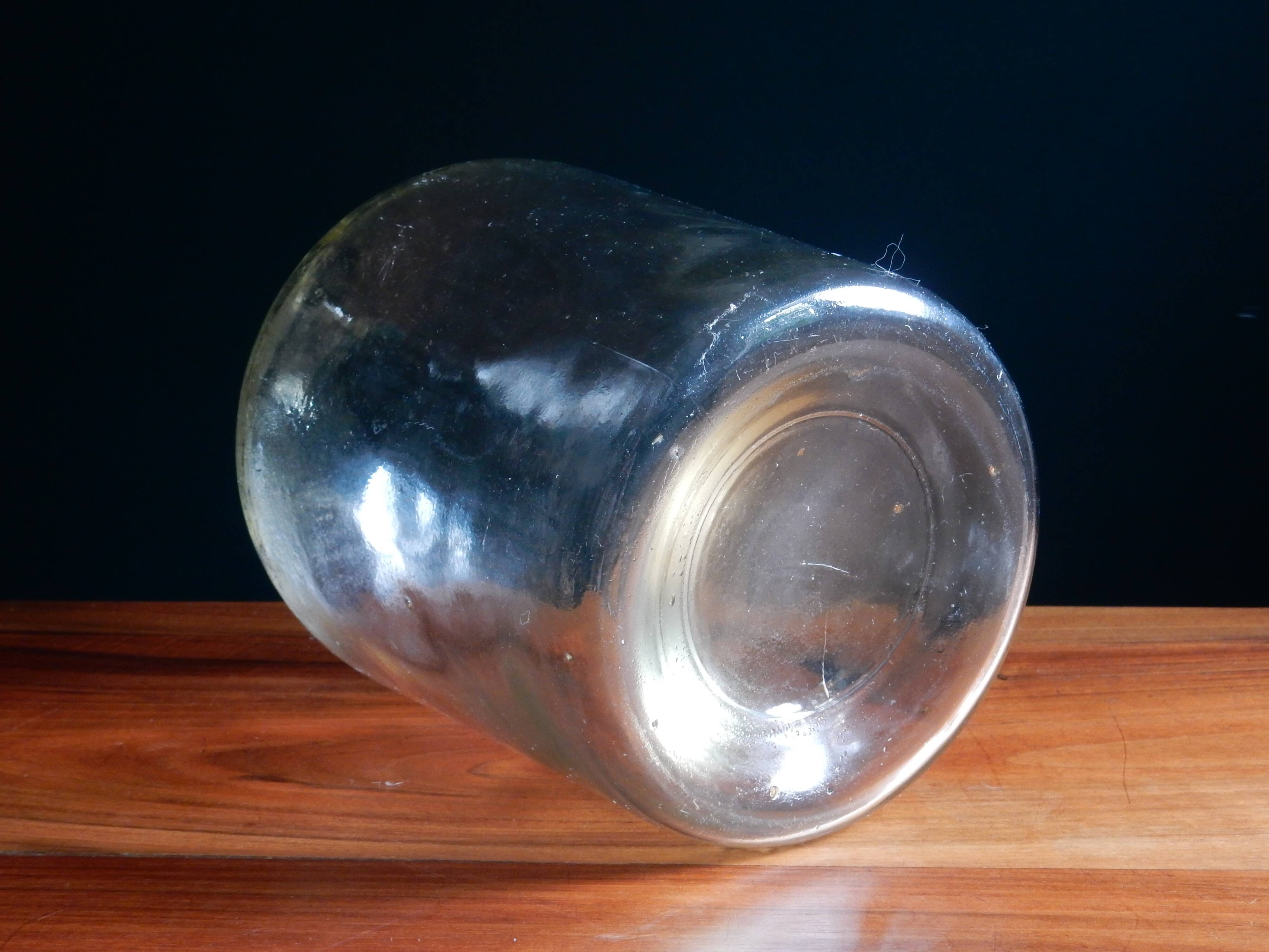 Demijohn in clear colorless glass