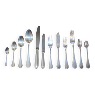 Cutlery 151 pieces silver metal christofle pearl model with 2 boxes