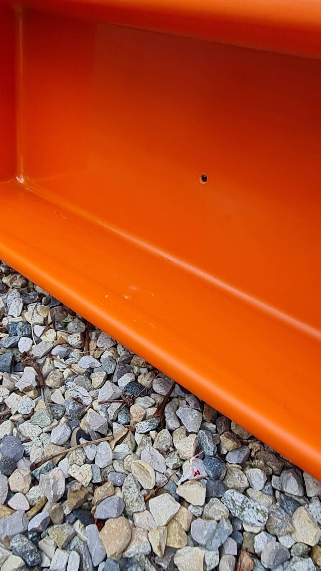 Vintage orange sixties molded plastic shelf mirror no shipping