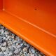 Vintage orange sixties molded plastic shelf mirror no shipping
