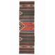 Tapis de couloir vintage turc Oushak fait main en laine et coton marron