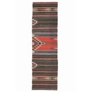 Vintage Turkish Oushak Handmade Wool Cotton Brown Runner Rug 73x254