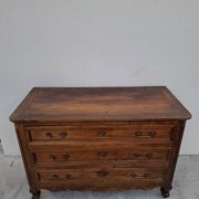 Louis XV style commode in solid walnut, 19th century rustic.