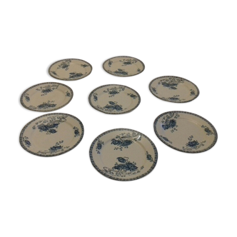 Set of 8 old plates