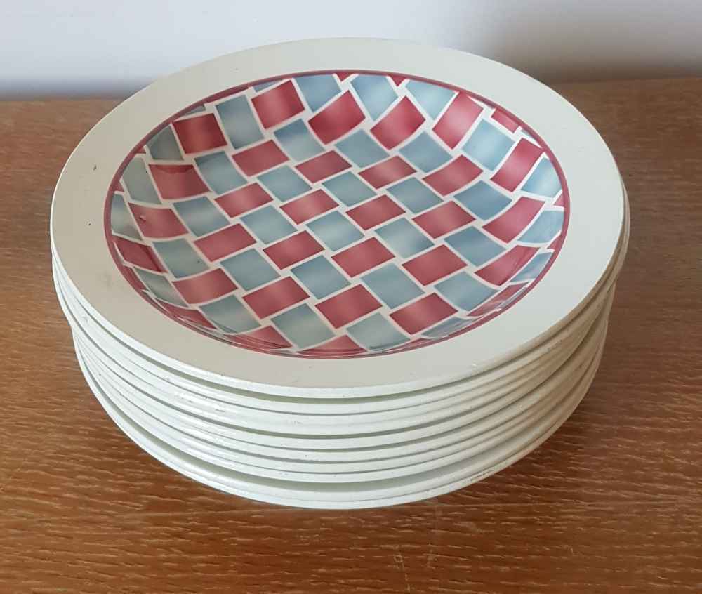 Set of 10 hollow plates in Creil and Montereau earthenware HBCM model Yves