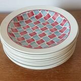 Set of 10 hollow plates in Creil and Montereau earthenware HBCM model Yves