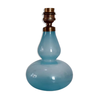 Vintage table lamp foot in blue opaline