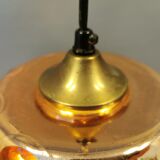 Hanging lamp, from the 80-90s, Danish Space Age style, and made of glass with a kind of alloy on.