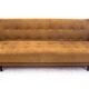 Midcentury modern yellow fabric bouclé sofa, Denmark, 1960s. After restoration.