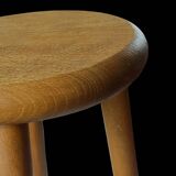 Pair of antique solid wood bar stools – rustic/bistro style