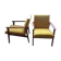 Paire de fauteuils restaurés - velours jaune