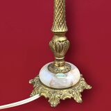 Antique lamp base in gilded brass and onyx – H26 cm – 1960s