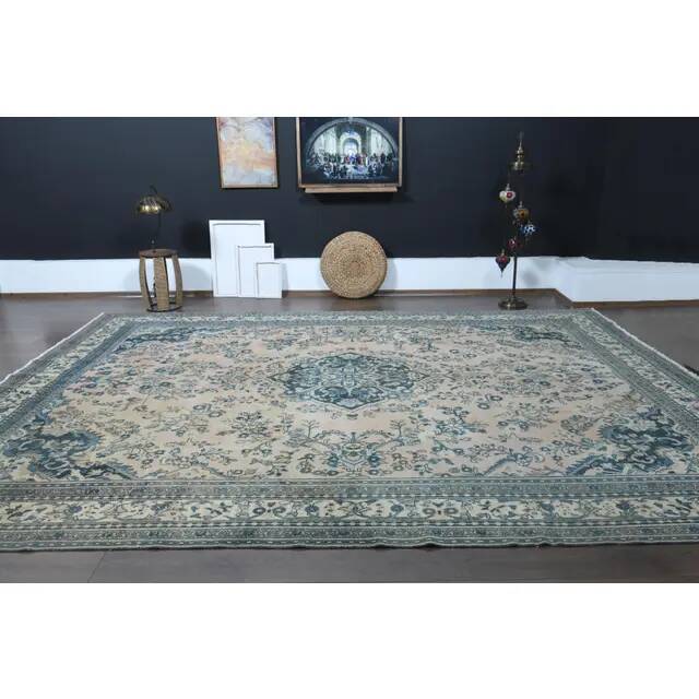 ❤1970s Vintage Persian Handmade Wool Cotton Orange Area Rug❤ 308x415