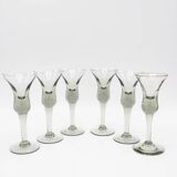 Decanter and Cordial Glasses in Grey Smoked Glass from Holmegaard Denmark, 1950s, Set of 7