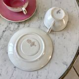 Lot de 4 tasses Digoin Sarreguemines pastel années 50-60