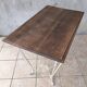 Old wrought iron and walnut table