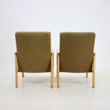 1960s Pair of Beech Armchairs, Czechoslovakia