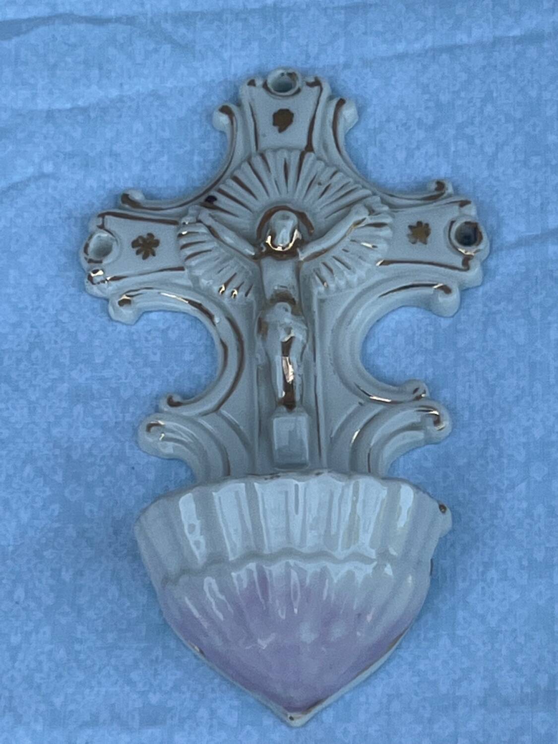 Ceramic holy water font