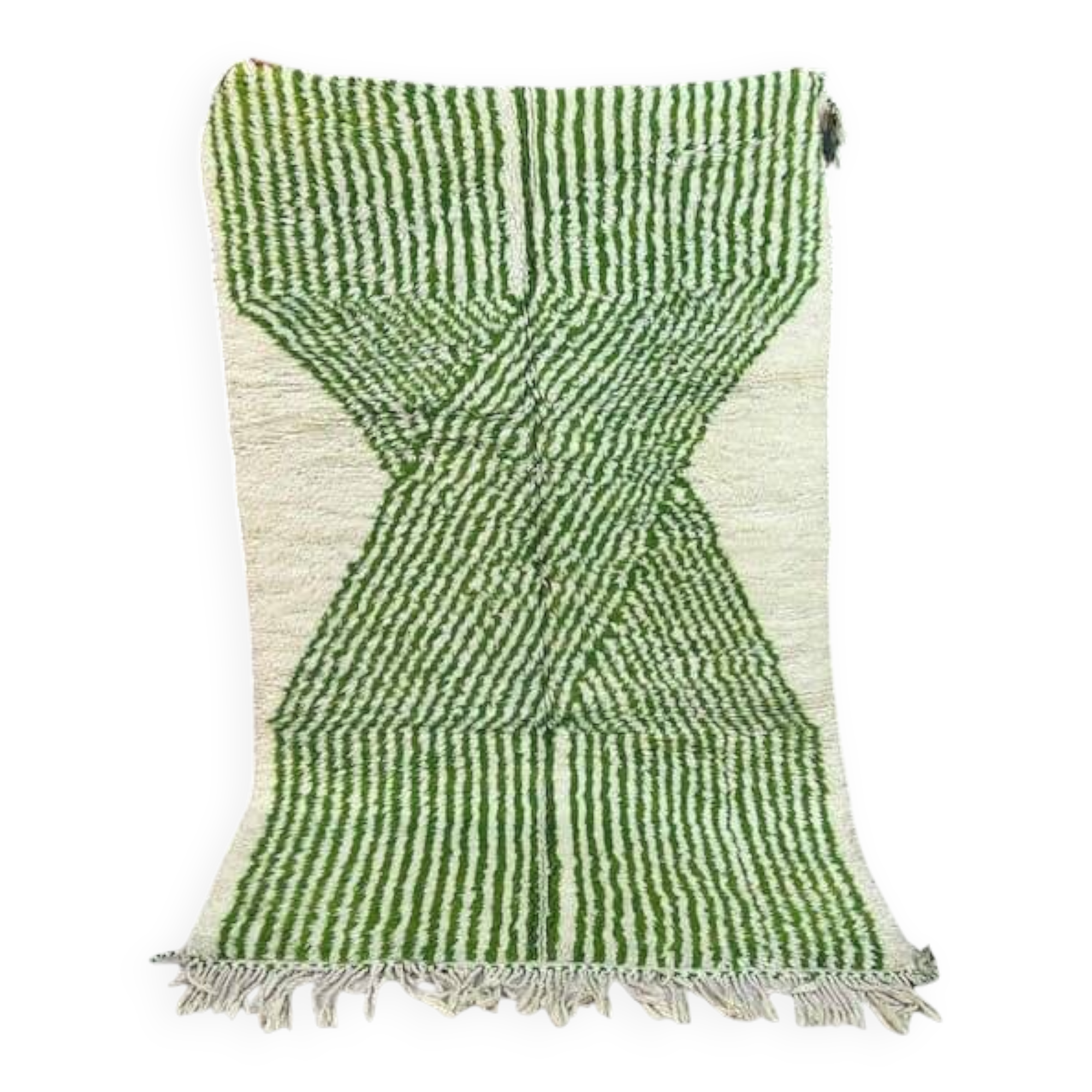 Handmade green Beni Ouraine rug