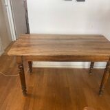Walnut bistro table, turned legs, beautiful patina.