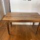 Walnut bistro table, turned legs, beautiful patina.