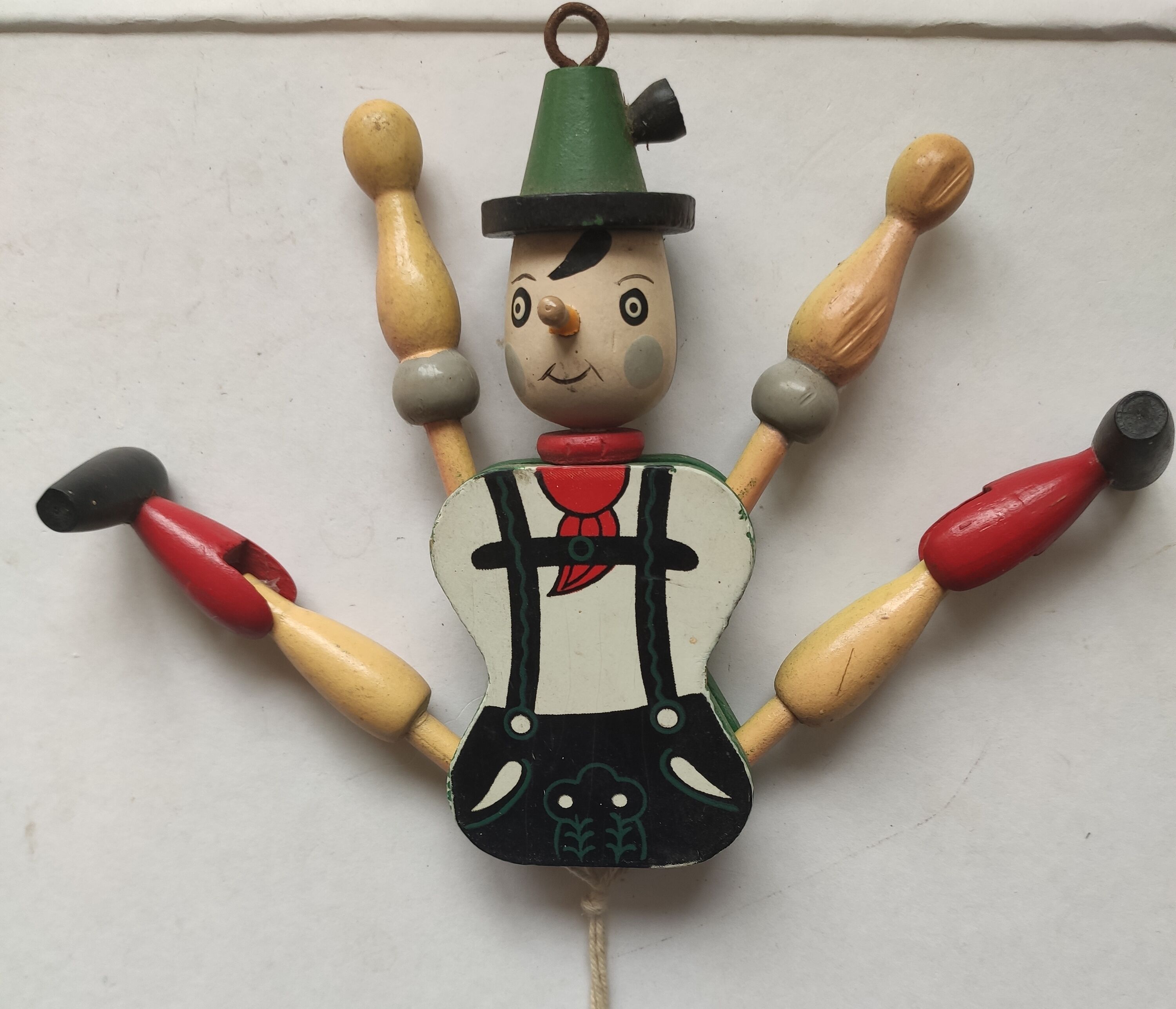 Articulated wooden puppet