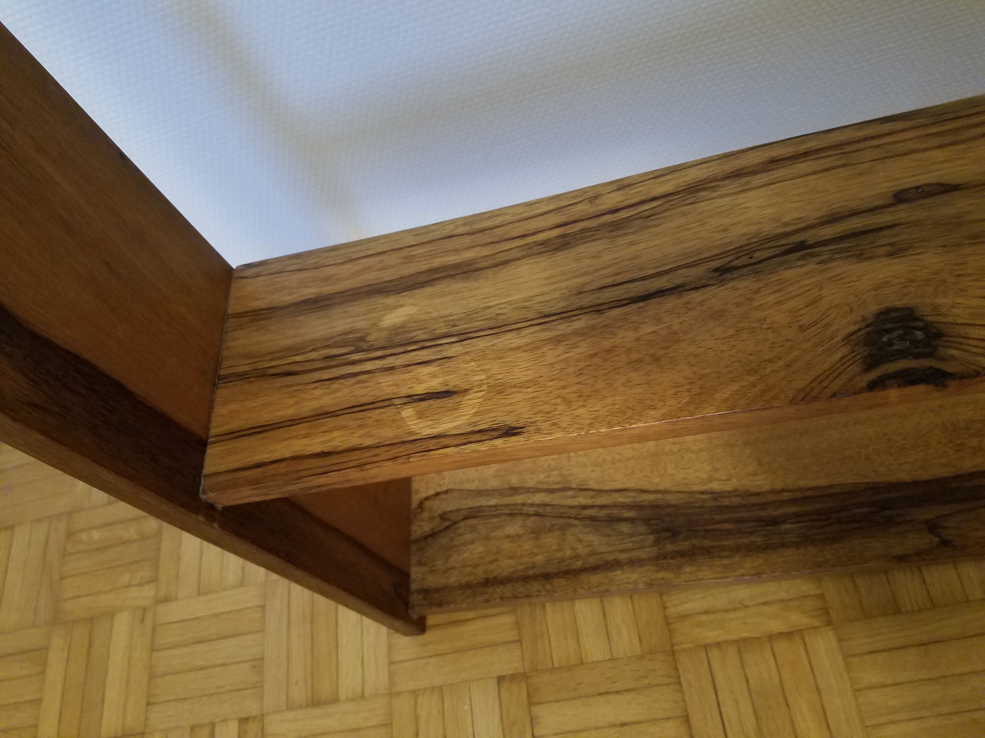 Old shelf in solid wood and exotic wood