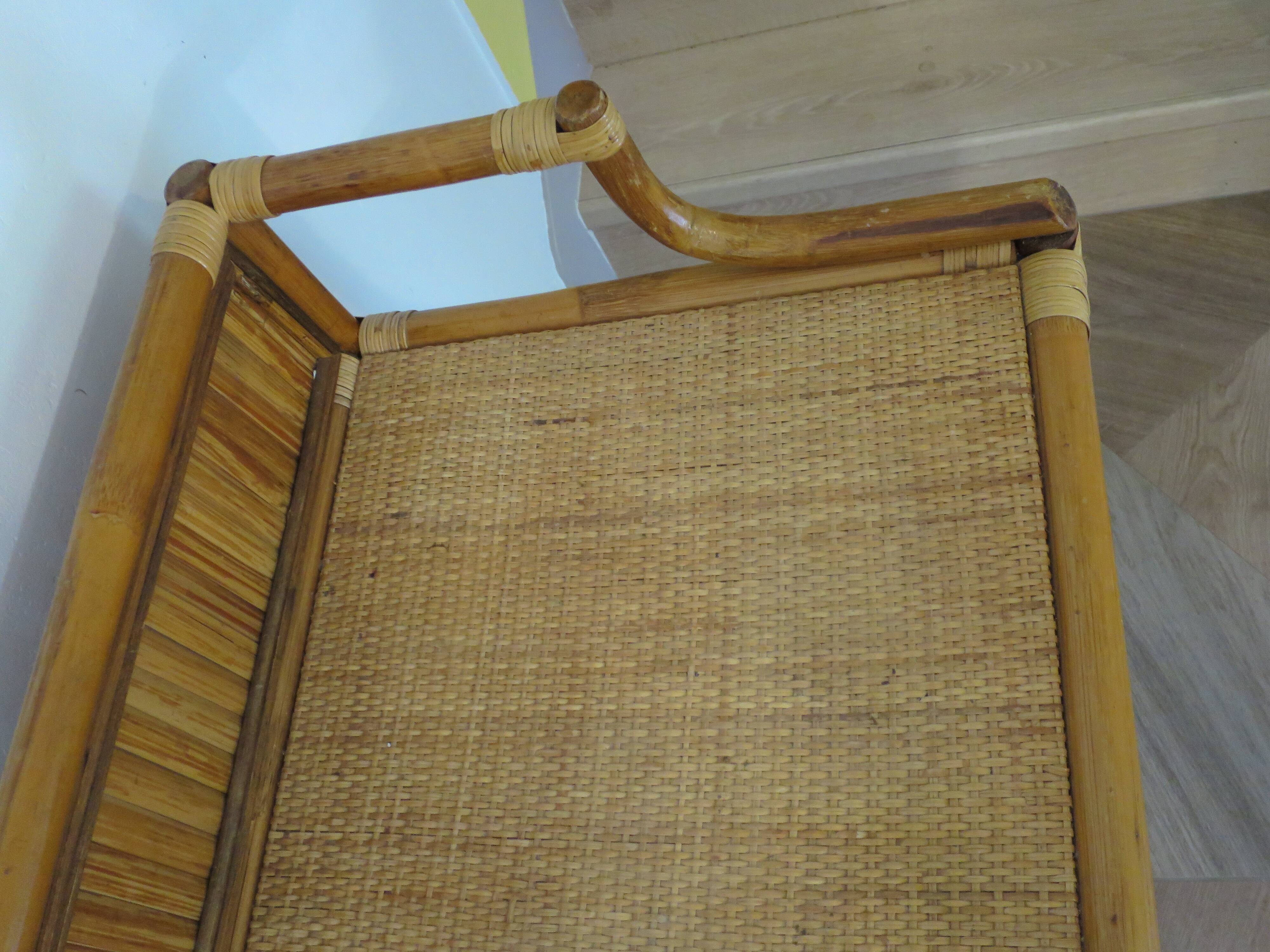 Vintage console/desk made of natural woven rattan, 1960s