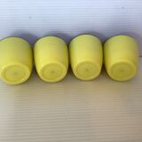 4 old eggcups yellow and black Emsa
