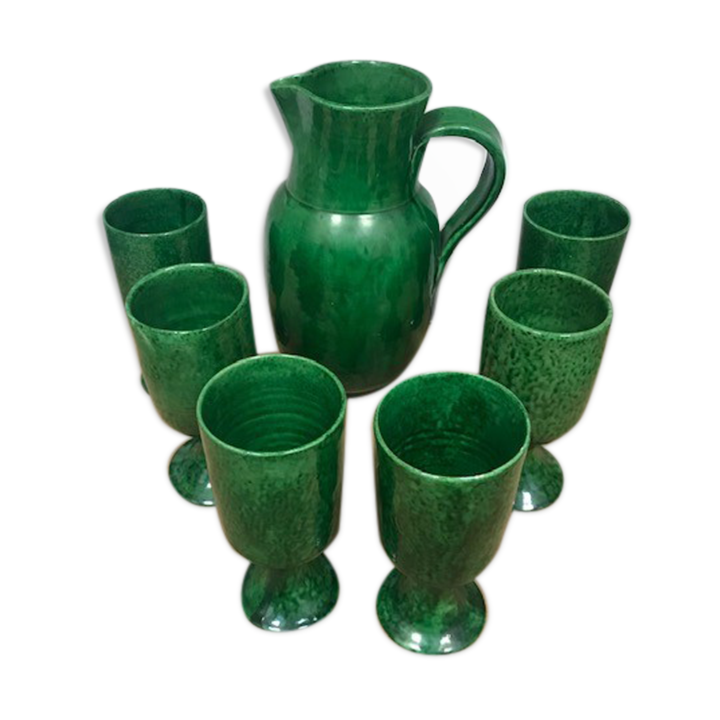 Glazed earthenware service by Foucard Jourdan Vallauris, 1960s