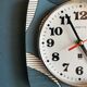 Clock wall clock formica silent square "Star blue white ochre"